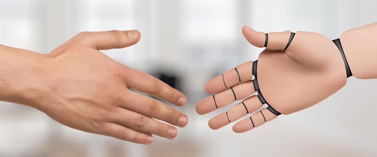 piel sintetica cobots robots trabajo con personas
