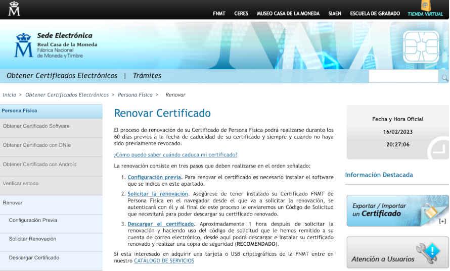 Renovar certificado digital