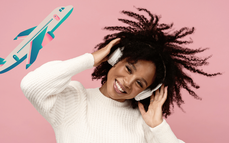 imagen de una persona con auriculares inalambricos