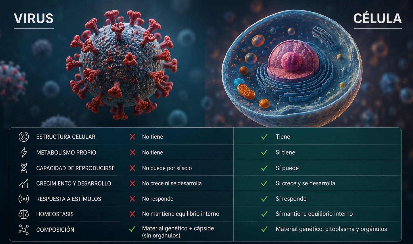 Virus vs célula