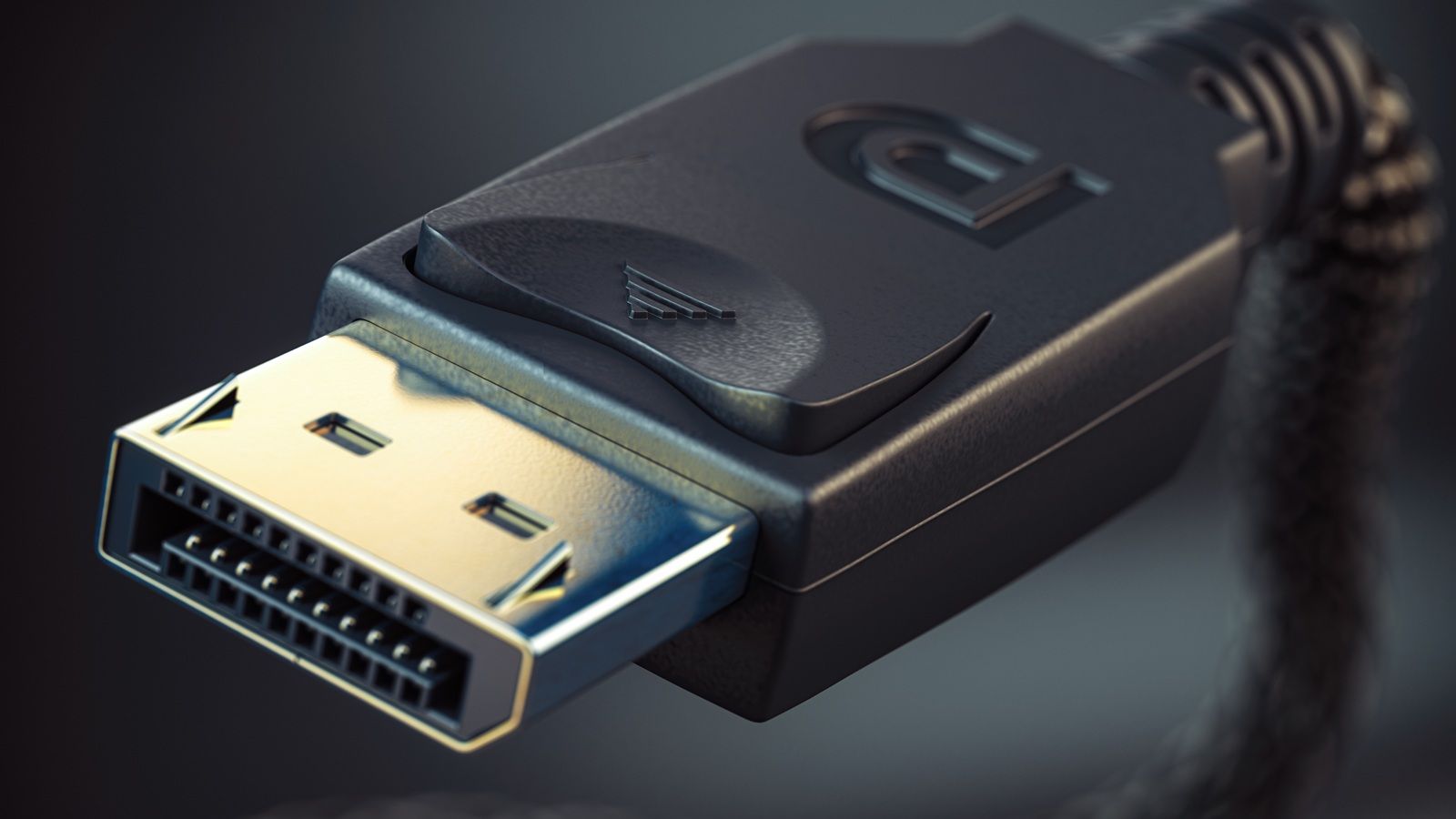 Primer plano del conector del monitor de vídeo del cable