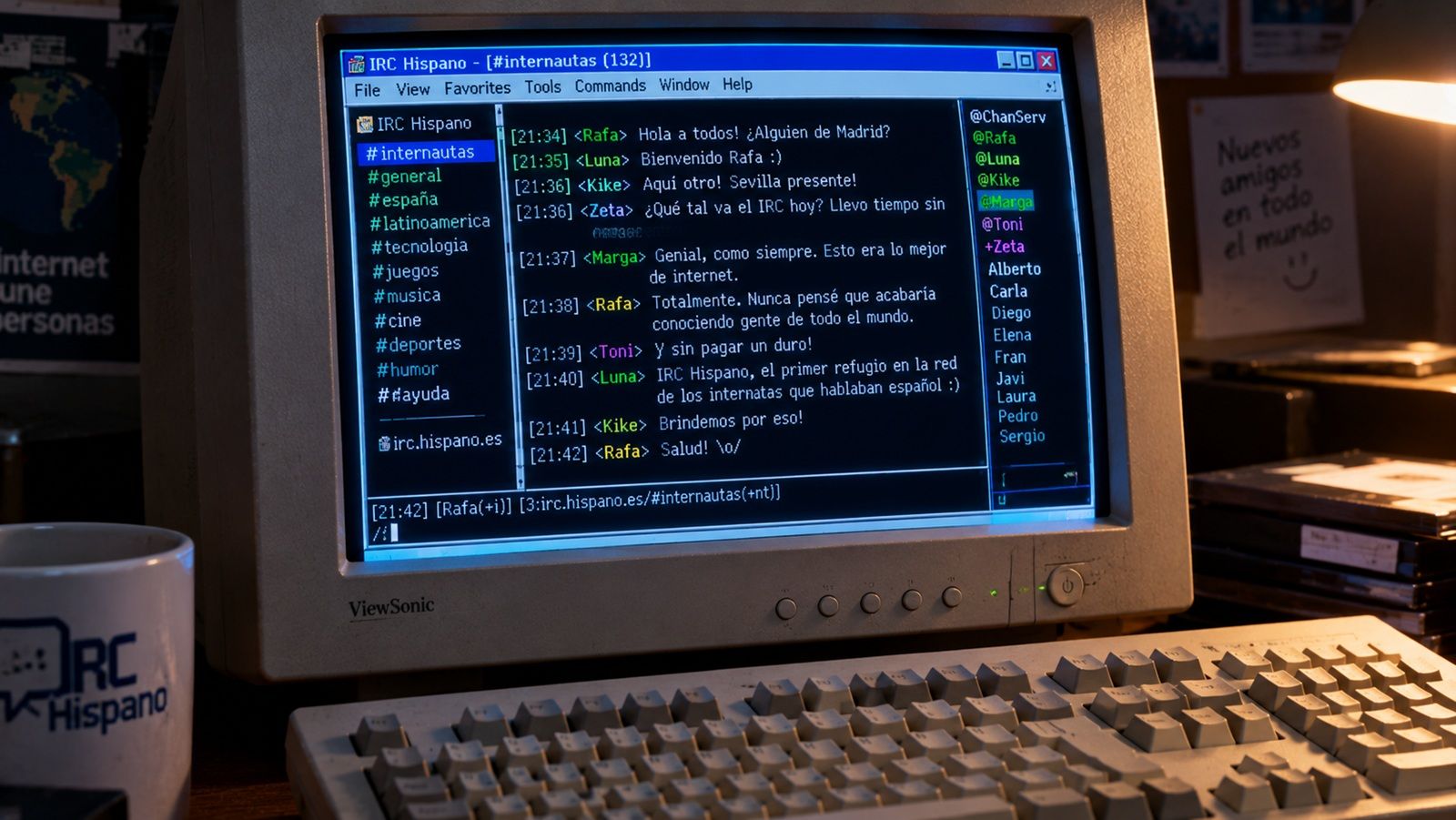 Nostalgia IRC en un CRT nocturno