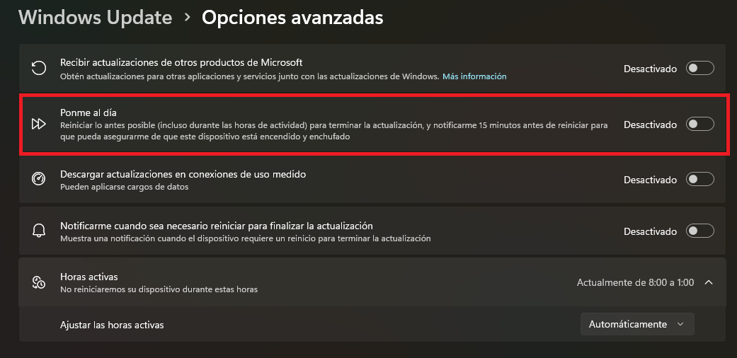 Ponerme al dia Windows