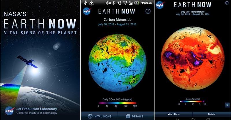 aplicación Earth Now de la NASA