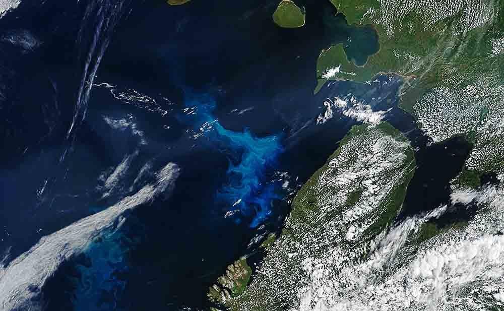 el mar de Barents desde el satélite