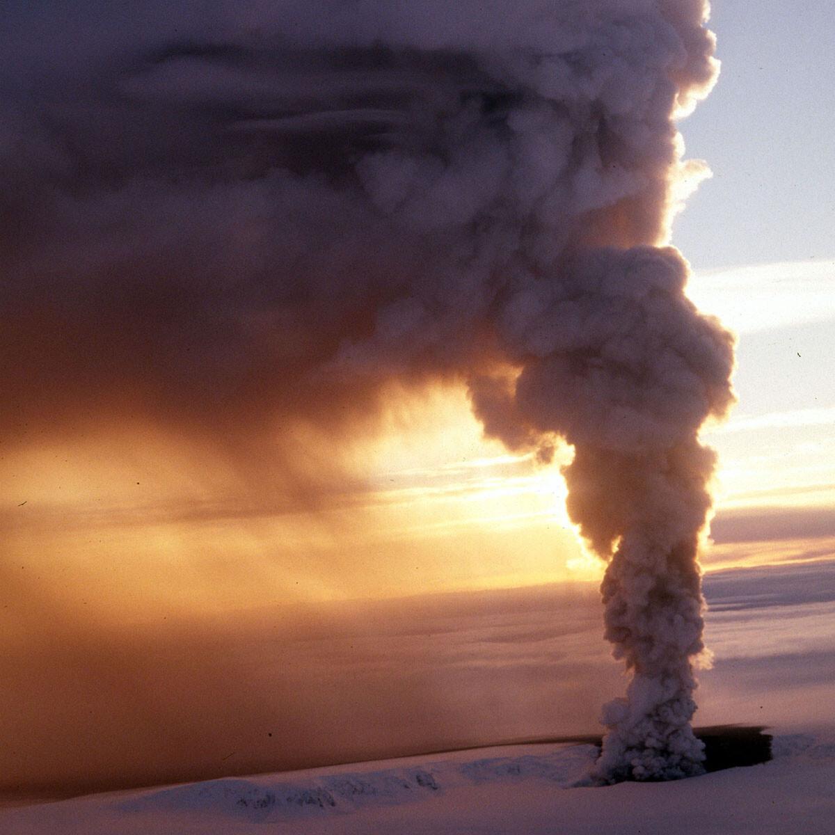 volcán helado en Islandia