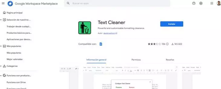 extensiones google drive: Text Cleaner
