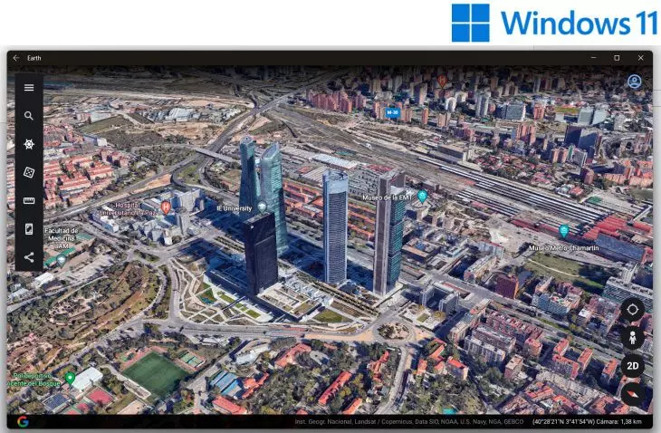 Google Earth, otra de las apps de Windows 11 que puedes utilizar
